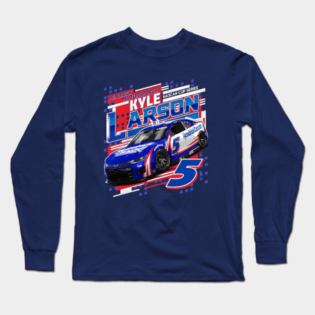 Kyle Larson Navy Draft Long Sleeve T-Shirt by stevenmsparks